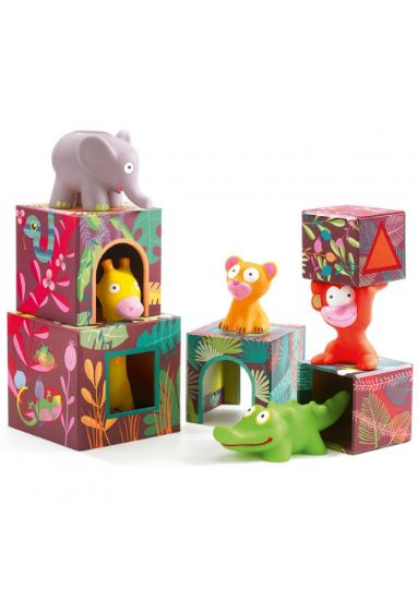 Imagen de TORRE DE CUBOS CON ANIMALES DE LA SELVA