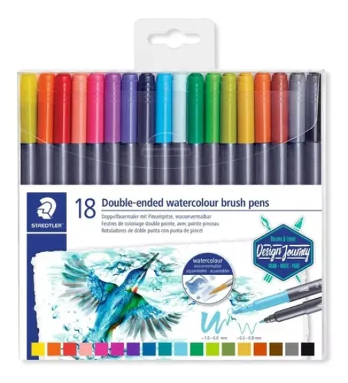 Imagen de SET DE 18 MARCADORES DOBLE PUNTA ACUARELABLES STAEDTLER