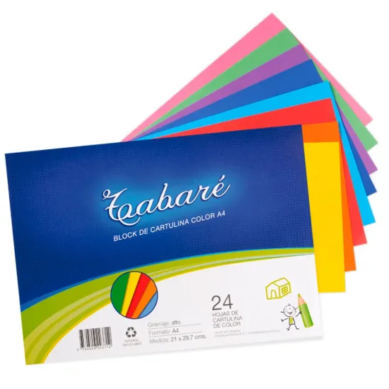 Imagen de BLOCK DE CARTULINA COLOR A4 TABARE