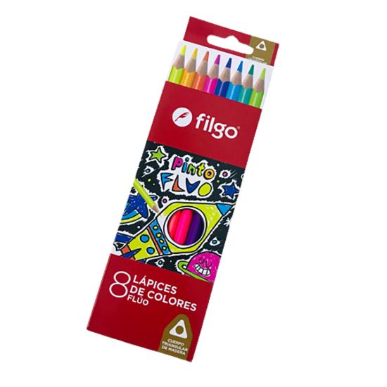 Imagen de LAPICES DE COLORES FLUO x8 FILGO