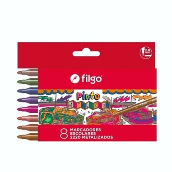 Imagen de MARCADORES FINOS METALIZADOS x8 FILGO