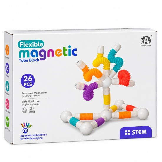 Imagen de Juego de Construcción Magnético Flexible STEM – 26 Piezas