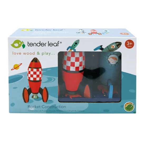 Imagen de Cohete Espacial de Madera para Construir – Tender Leaf Toys