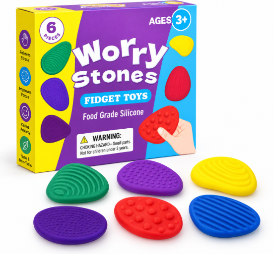 Imagen de Piedras Sensoriales Worry Stones – 6 Piezas