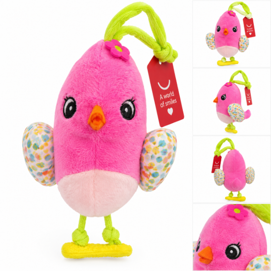Imagen de Peluche Pajarito Rosa con Colgador