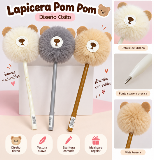 Imagen de Lapicera Pom Pom Osito