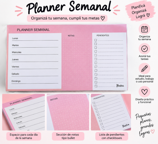 Imagen de Planner Semanal – Organizador de Tareas