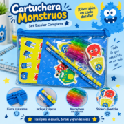 Imagen de Set Escolar con Cartuchera – Modelos Perritos y Monstruos