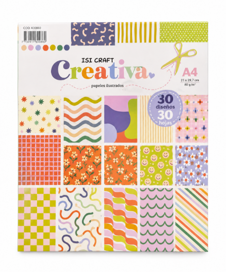 Imagen de Block de Papeles Ilustrados A4 Creativa – 30 Diseños