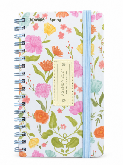 Imagen de Agenda vertical 2027 floral mooving con rulo